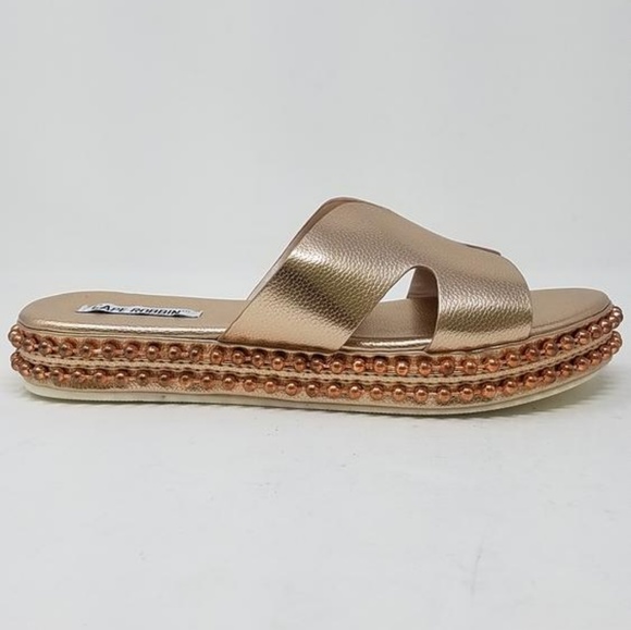 NEW Cape Robbin Rose Gold Open Toe Slide Sandal - Picture 8 of 8